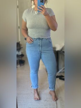 Levi's High-Rise 501 S Skinny Jeans in Light Blue Wash